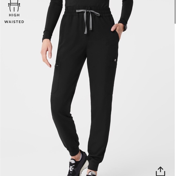 FIGS High Waisted Uman Relaxed Jogger Scrub Pant Black - Picture 1 of 4
